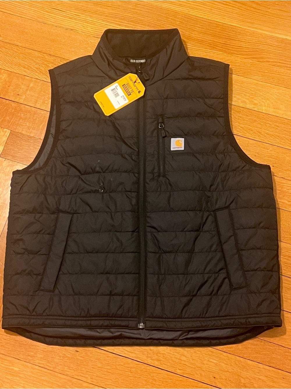 NWT Carhartt Black Quilted Insulated Men’s Vest with Chest Patch